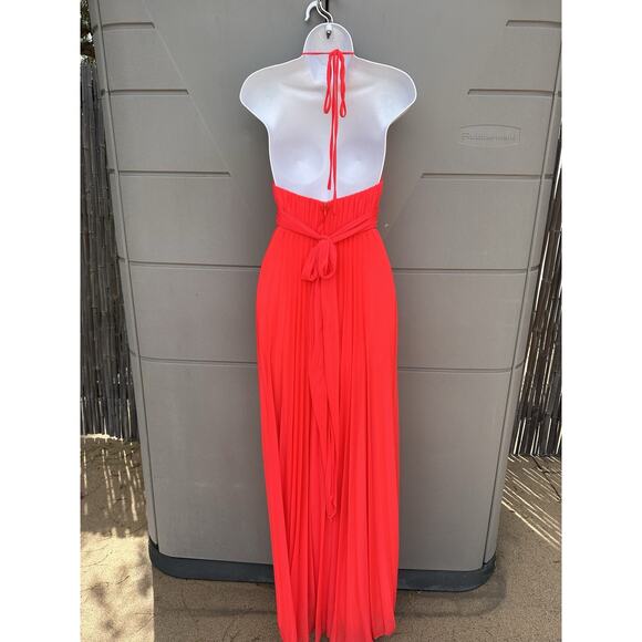 Caché Coral Chiffon Halter Formal Party Prom High Low Maxi Dress Gown Sz 0 Y2K - Picture 11 of 14